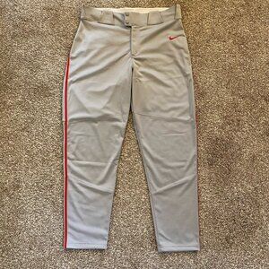 NWT Nike Vapor Select Full Length Piped Baseball Pants Men Gray/Red Size XL